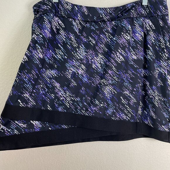 EP New York Womens XL Texture Print Black Multi Golf Skort Pull On Stretch - Picture 2 of 9